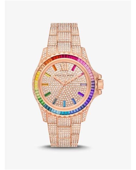 michael kors rainbow pave watch|michael kors everest rainbow.